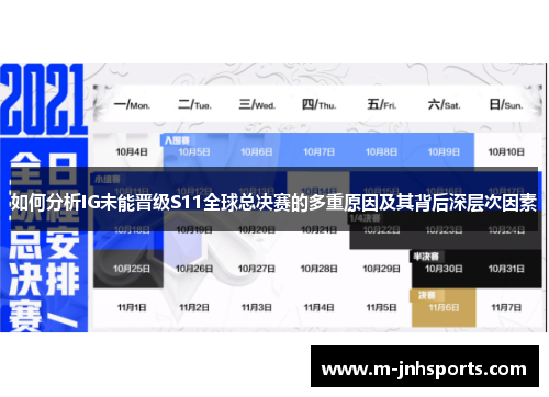 如何分析IG未能晋级S11全球总决赛的多重原因及其背后深层次因素 如何分析IG未能晋级S11全球总决赛的多重原因及其背后深层次因素